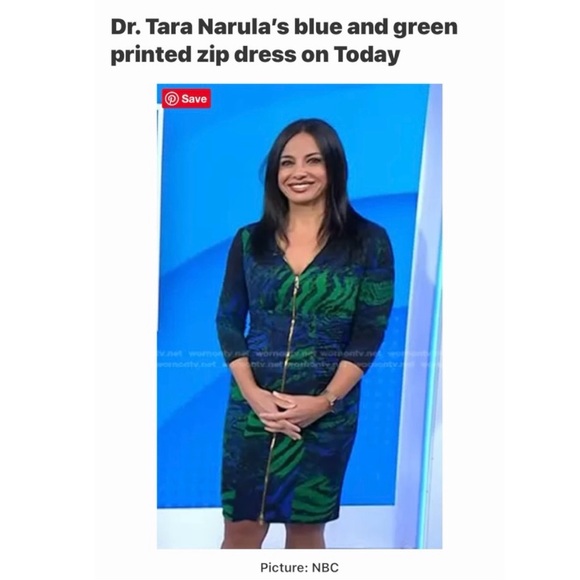 CACHE’ BLUE/GREEN 3/4 SLEEVE ZIPPER FRONT BODYCON DRESS. WOMEN’S SIZE MEDIUM. - Picture 2 of 8